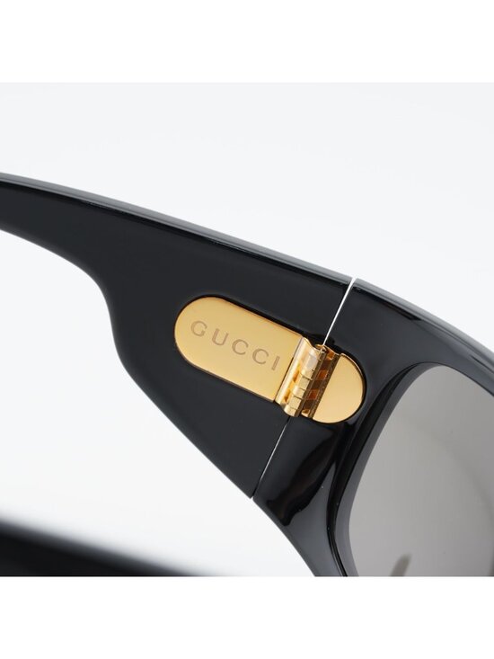 Gucci GG2170S 001 Sunglasses Black Rectangle Frame, Grey Lenses